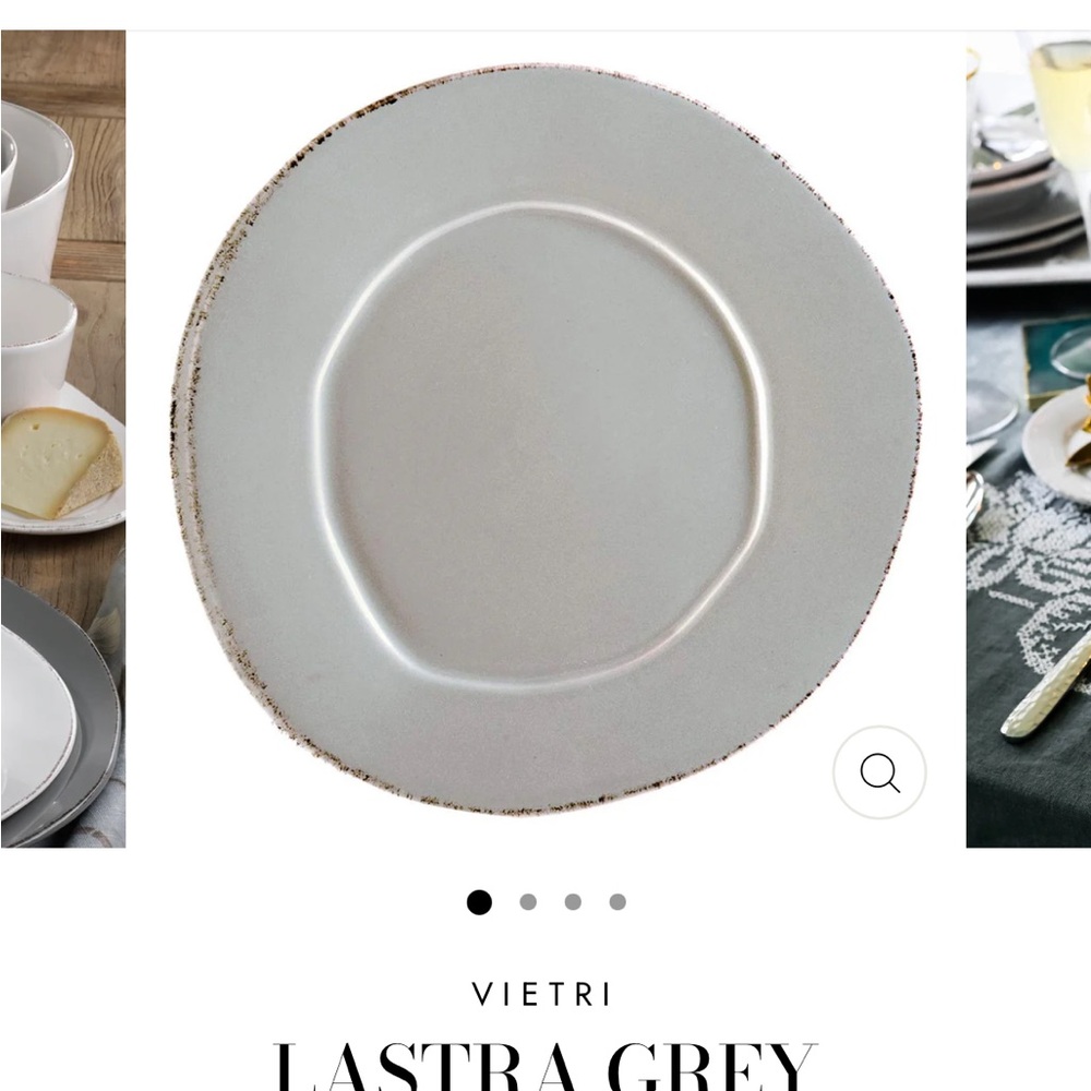 Vietri Lastra Grey American 12” Dinner Plate